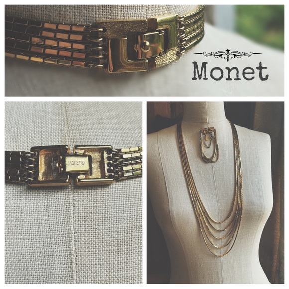 VINTAGE : Necklace and Bracelet Monet - Picture 6 of 10